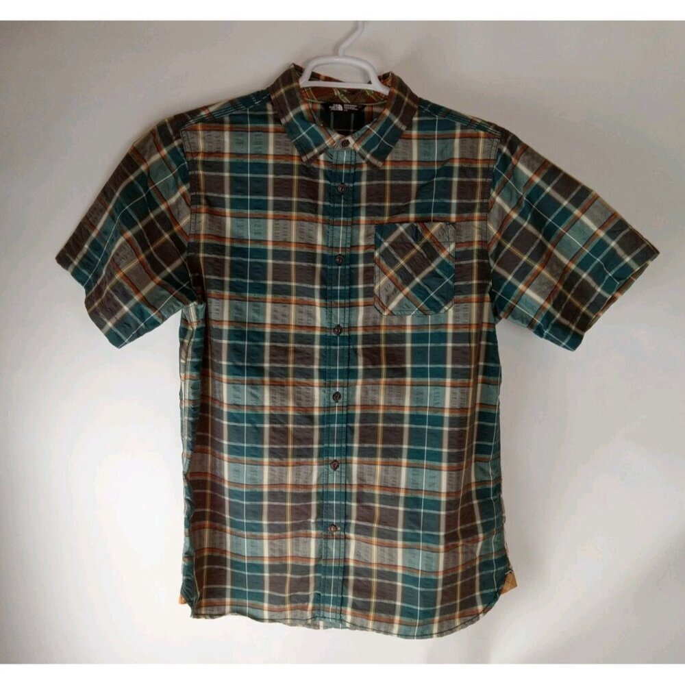 The North Face Men's Muiticolor Plaid Short Sleeve Button Up Shirt Size Large